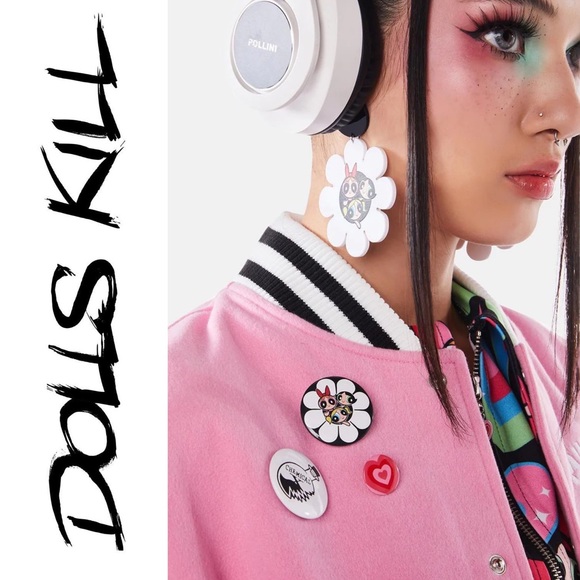 Dolls Kill Accessories Dollskill X Powerpuff Girls 3 Pc Button Set